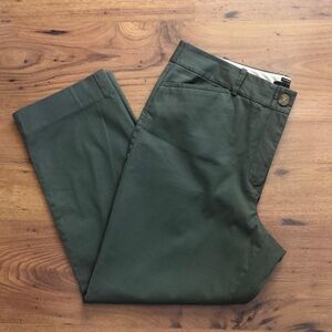 NWOT Talbots The Perfect Crop olive green pants Size 12